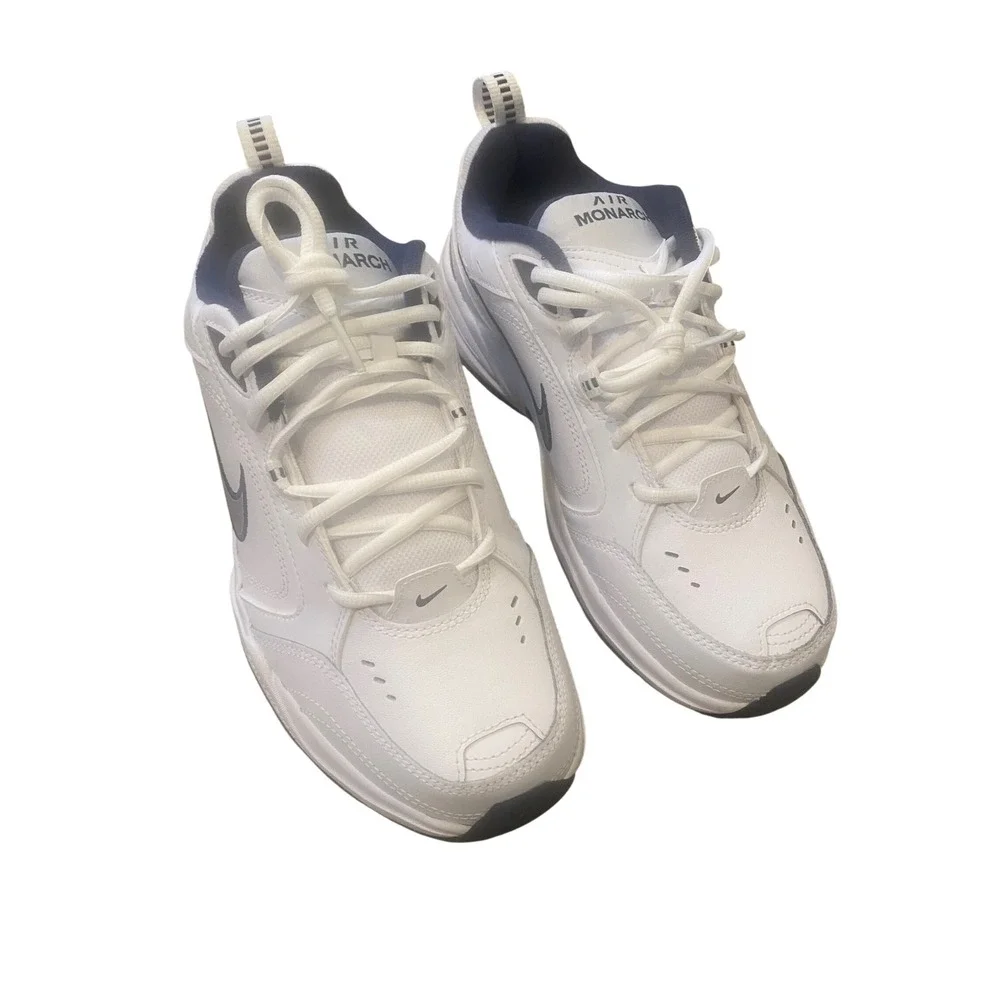 Nike Air Monarch IV 4E Wide White Metallic Silver Sneakers 416355-102 Mens 9